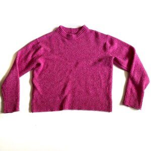 American Eagle Pink/Fuchsia Crew Neck Classic Knit Sweater - XS